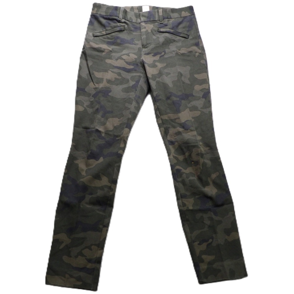 GAP Women Skinny Ankle Pant Camo Camouflage Green Stretch Chino Casual 2 Regular